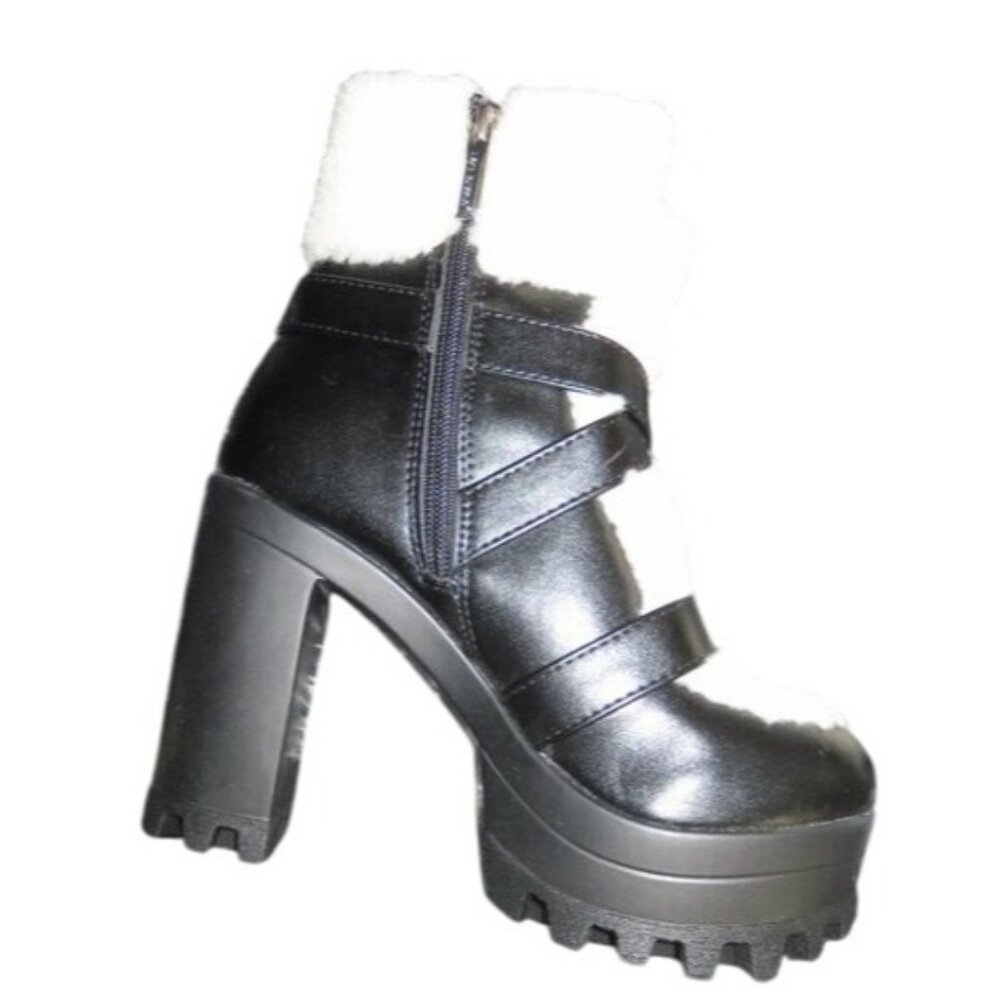 Dolls Kill Black and White Heeled Boots - Picture 9 of 15